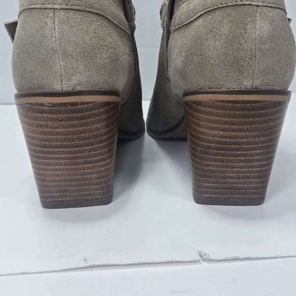 Lucky Brand SOGN buckled Block Heeled Suede Leather Western Boots Size 9 1/2 9.5 - Picture 5 of 16
